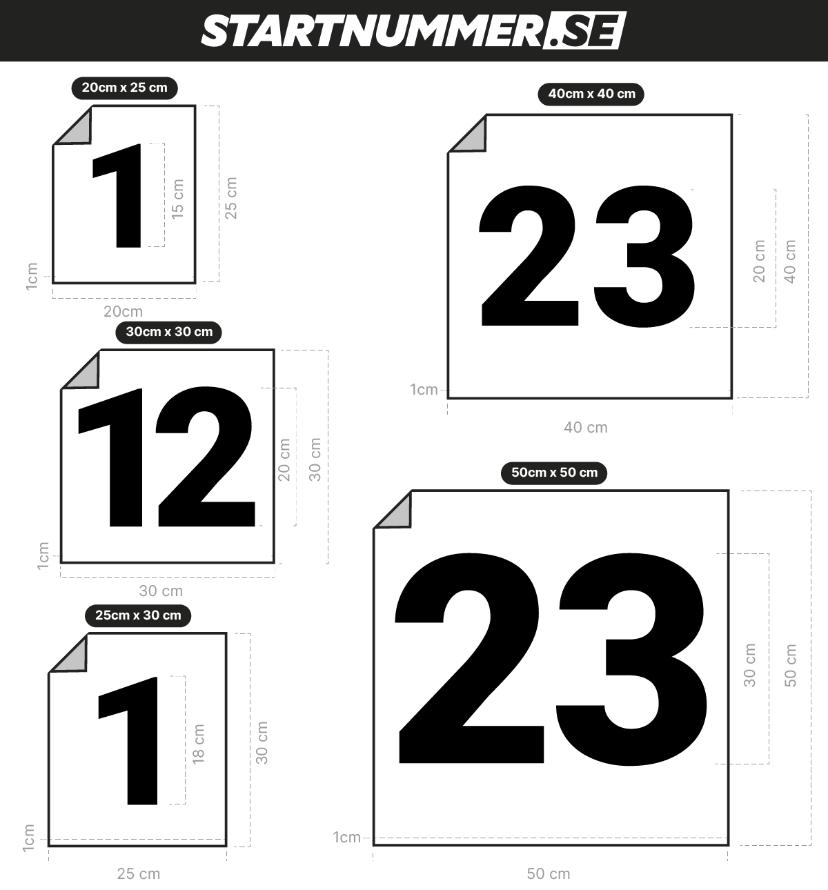 Race number set printed (Number + Background)