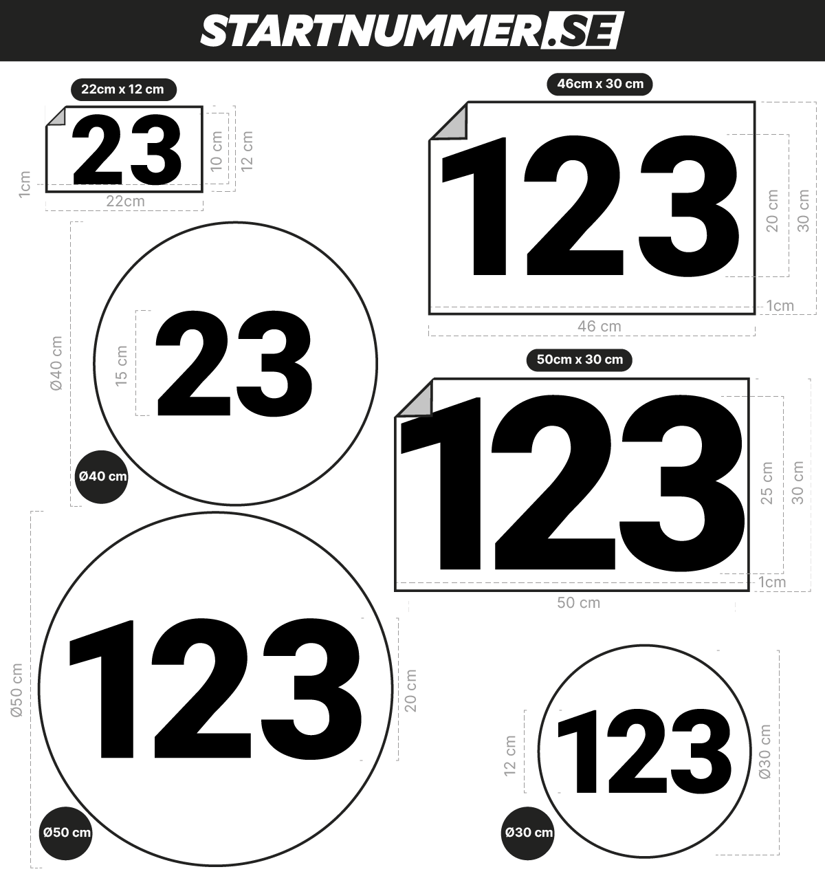 Race number set printed (Number + Background)